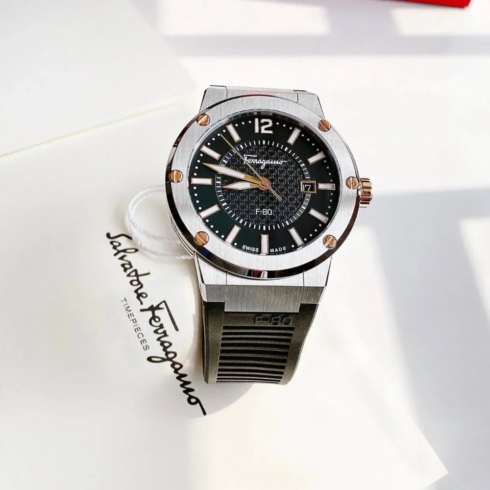Ferragamo Mens F-80 44mm Strap Fashion Watch - Picture 2 of 11